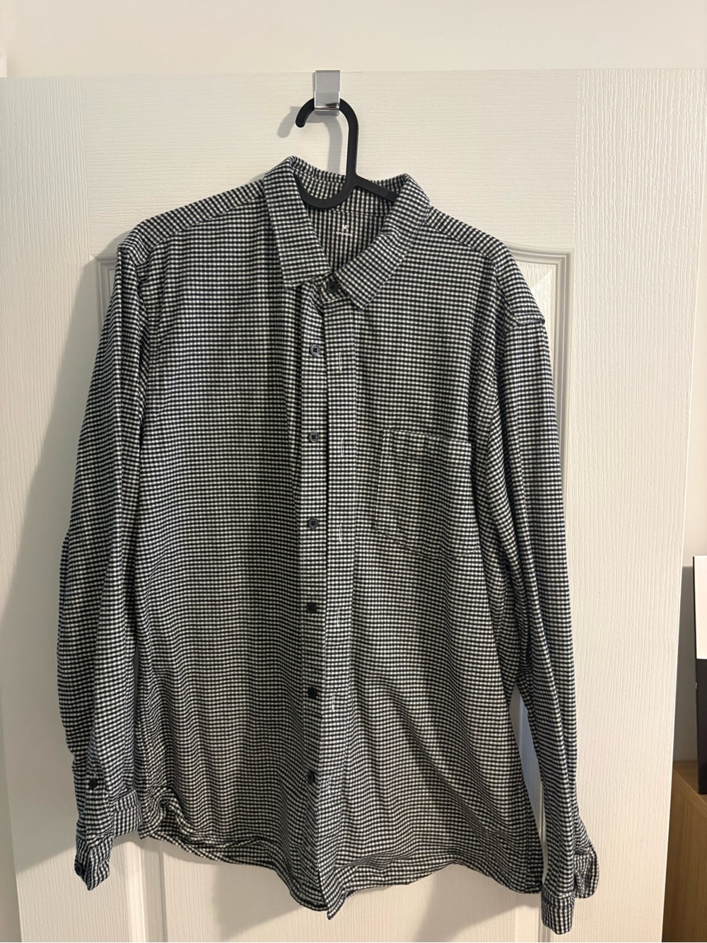 Muji Black and White Micro-Check Button-Down Shirt